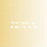 How I inspired others to share