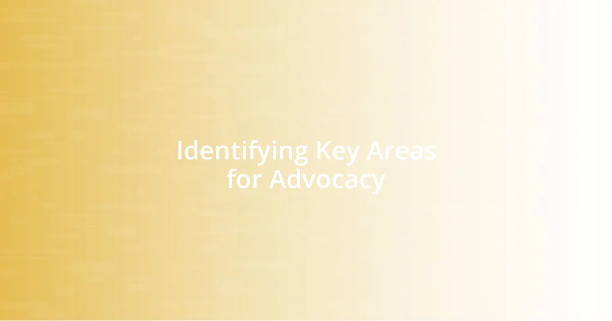 Identifying Key Areas for Advocacy