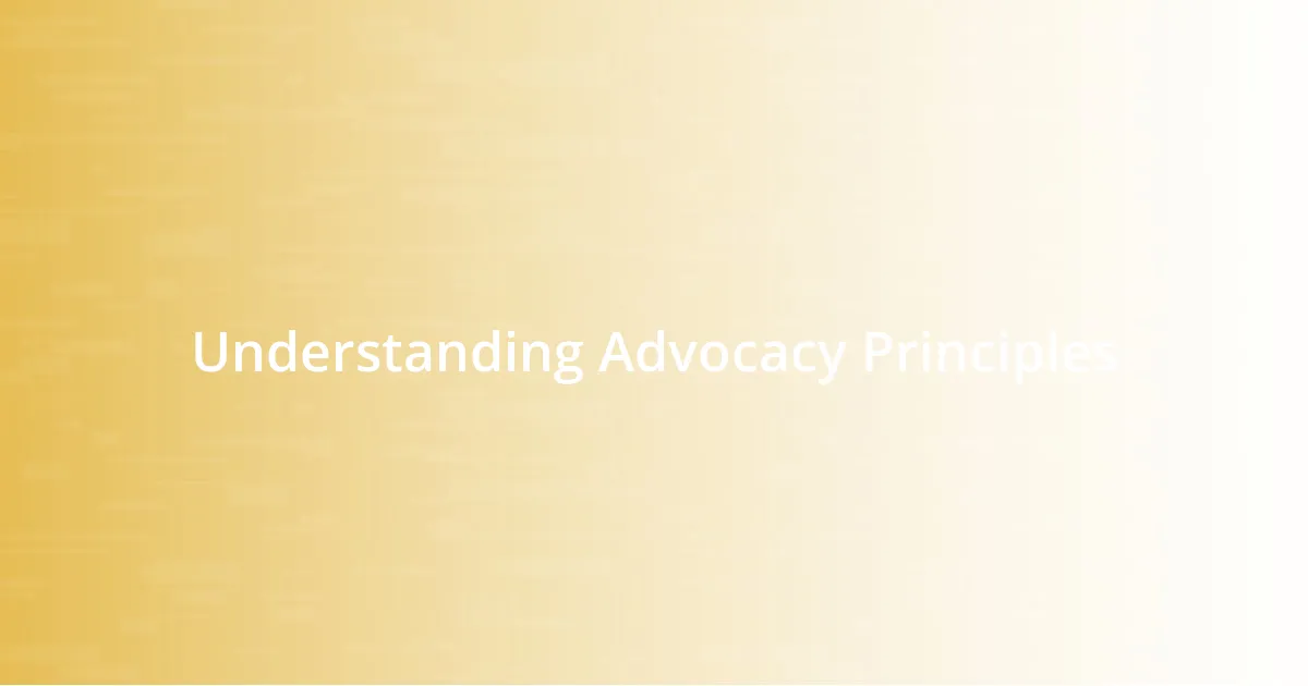 Understanding Advocacy Principles