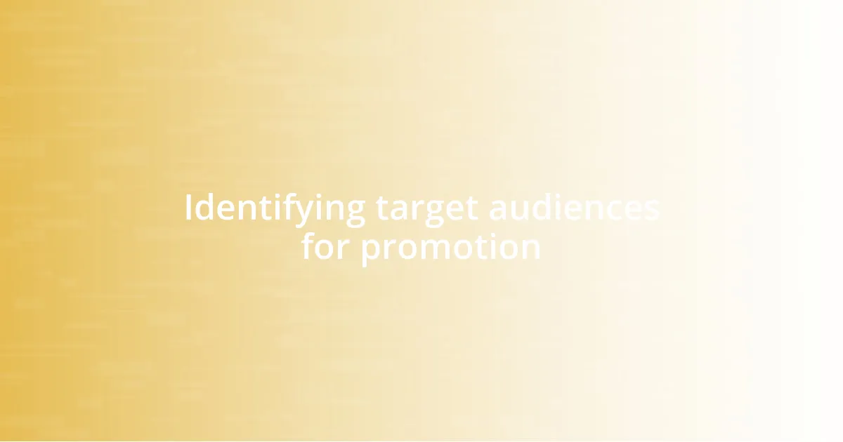 Identifying target audiences for promotion